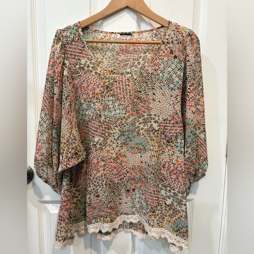 Multicolor Geometric Blouse